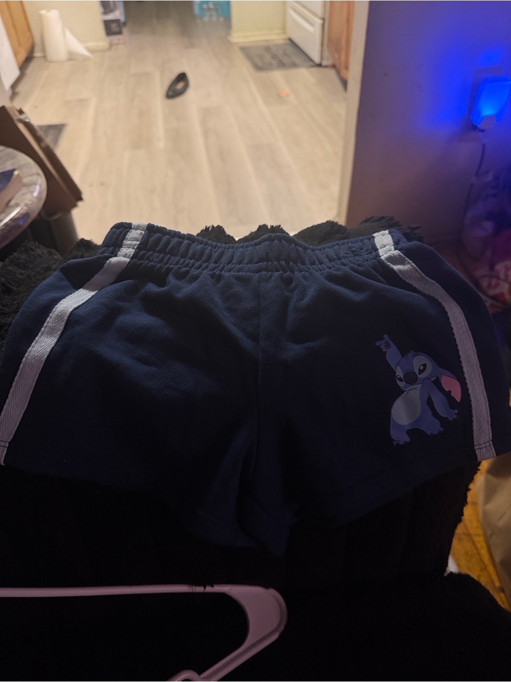 Disney Navy Shorts with Light Blue Stitch Graphic